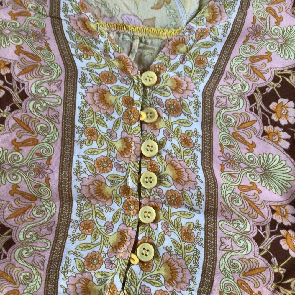 HP💝Yellow vneck boho minidress - Picture 6 of 8